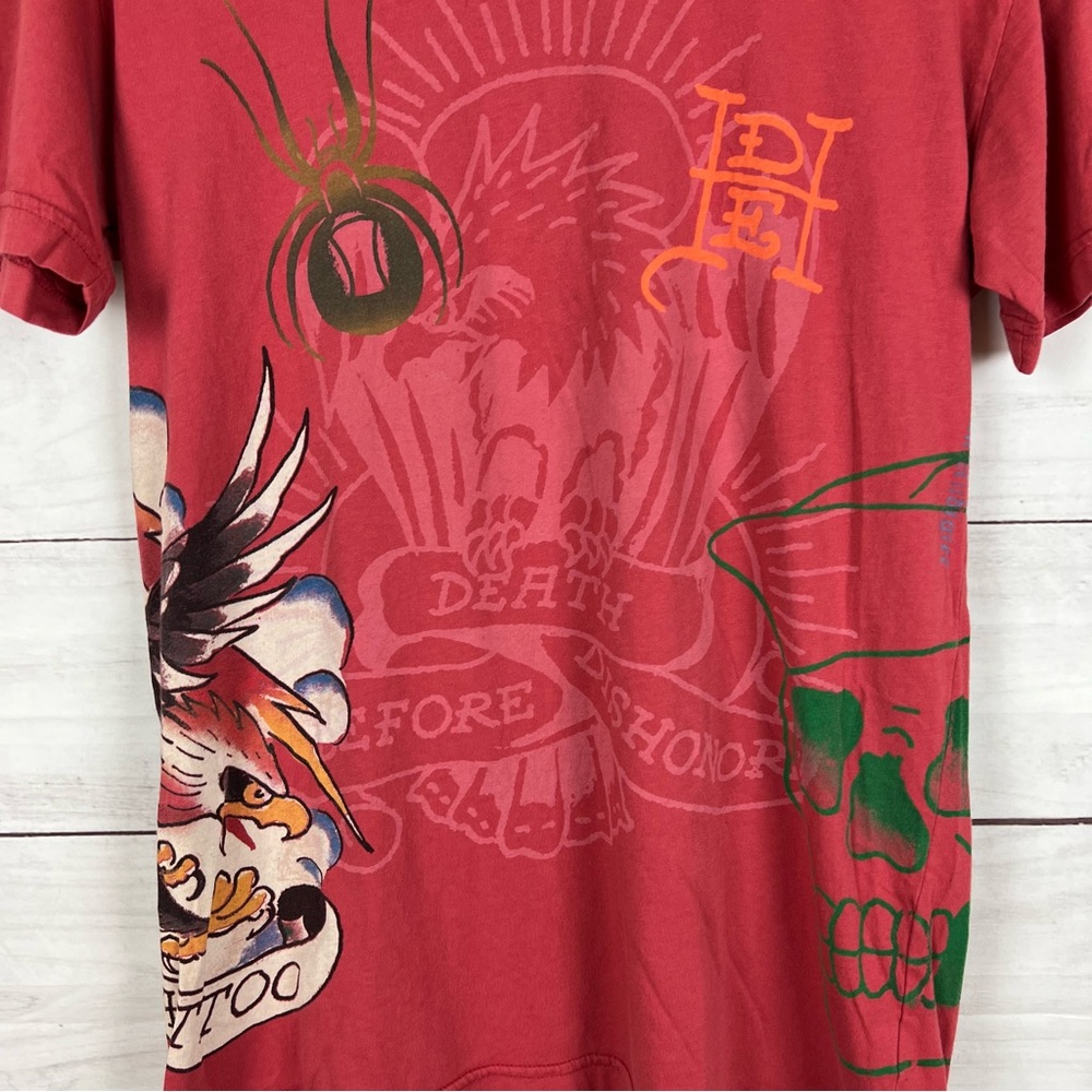 Vintage Y2K Ed Hardy Tattoo T-Shirt Medium - Picture 3 of 8
